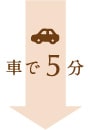 車で5分