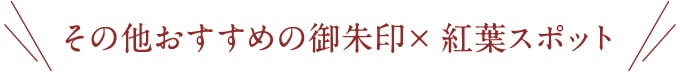 その他おすすめの御朱印×紅葉スポット