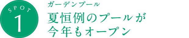 ガーデンプール 夏恒例のプールが今年もオープン